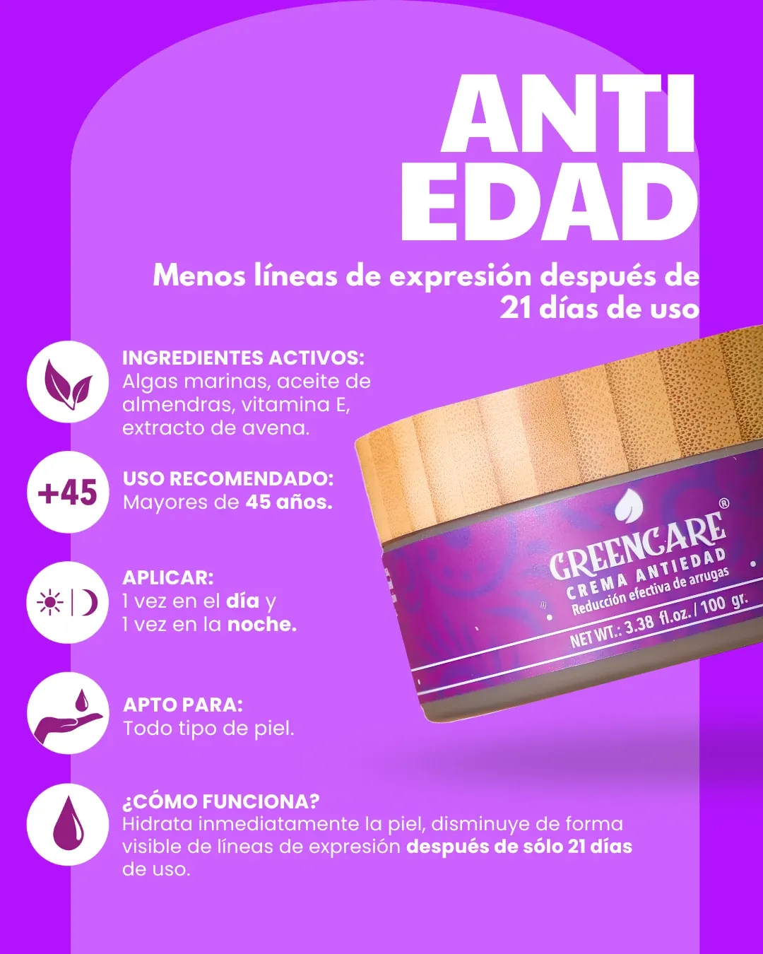 Crema antiedad Greencare