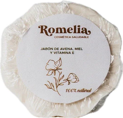 Jabón facial de avena, miel y vitamina E Romelia