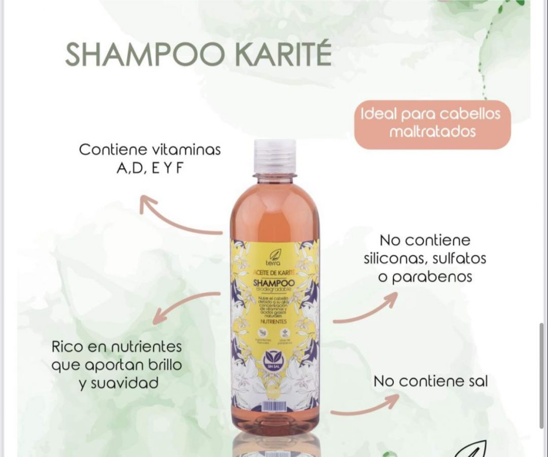 Shampoo sin sal con aceite de karité Ecoterra
