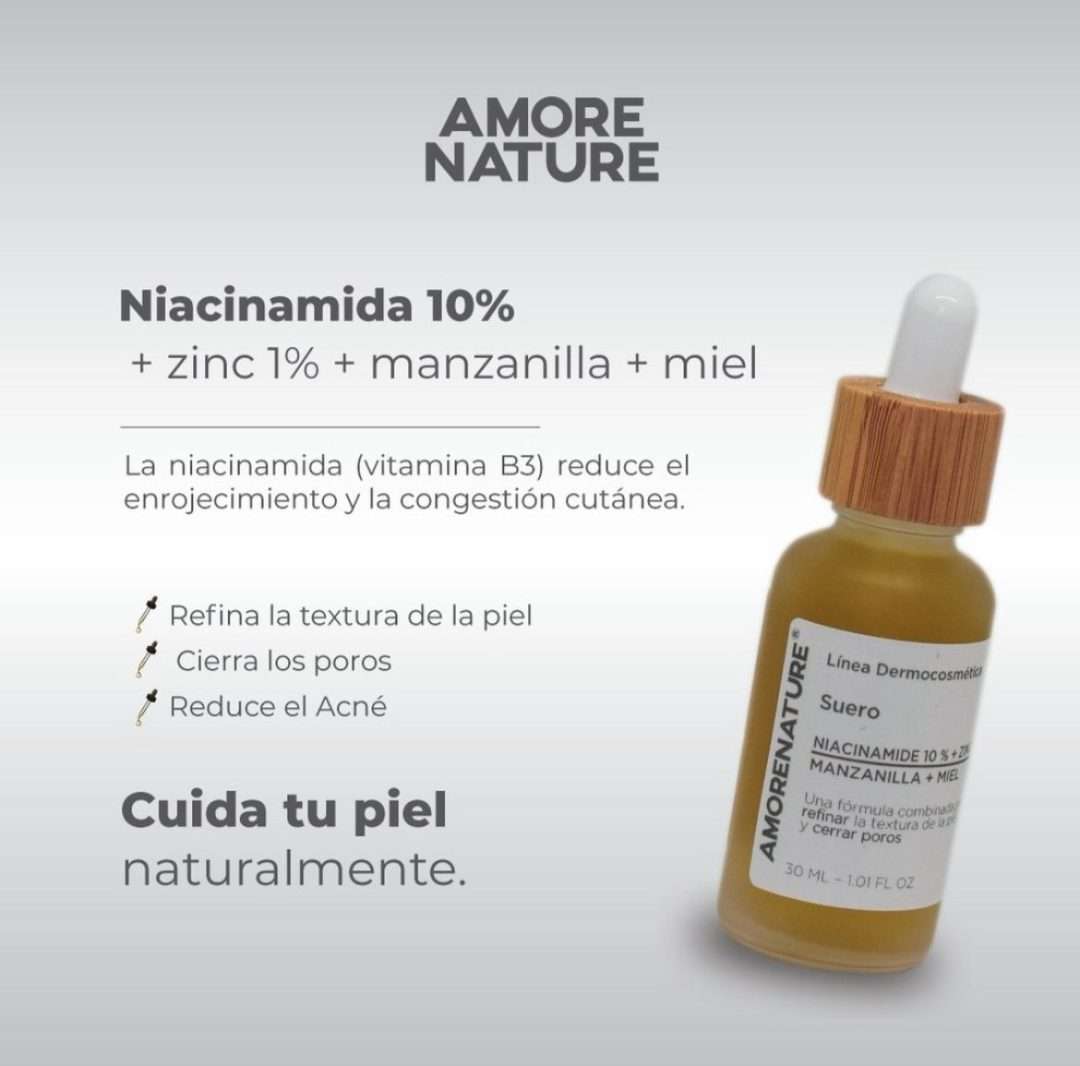 Serum niacinamida 10% y zinc 1% amorenature - Imagen 2