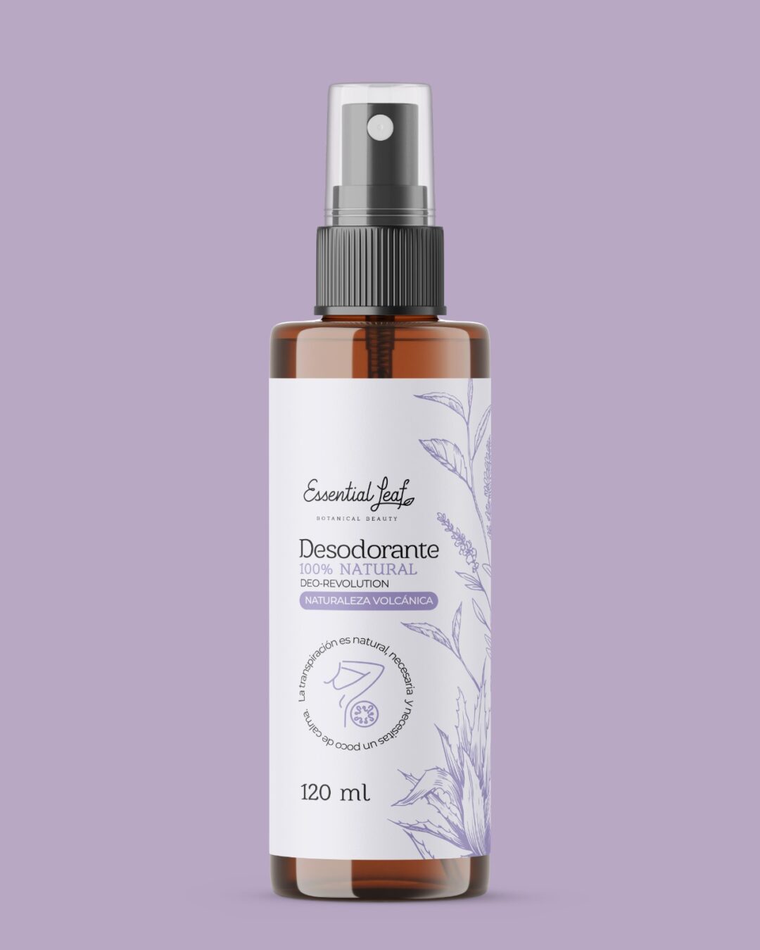 Desodorante en spray con piedra de alumbre Essential Leaf