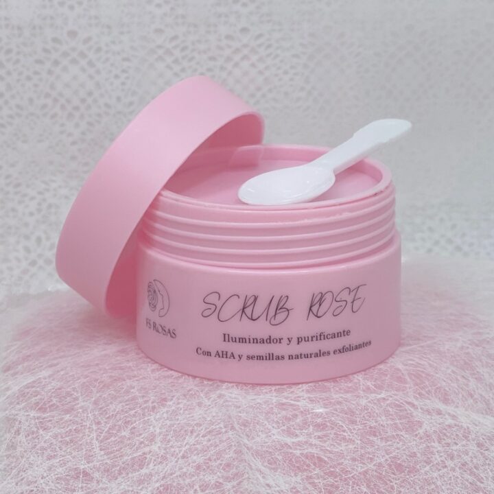 Exfoliante de ácido glicólico y semillas naturales Scrub de Fs rose